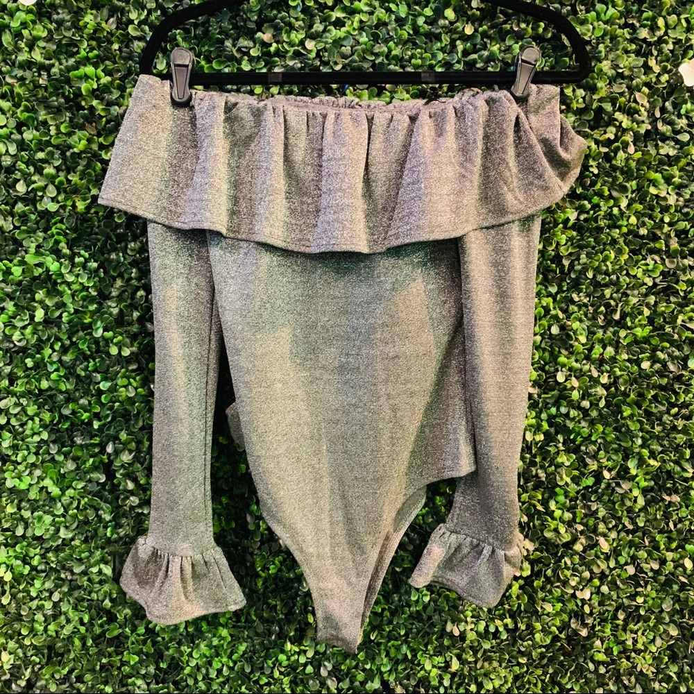 NWT ✨ Madeline Shimmer Off Shoulder Bodysuit